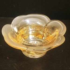 Mikasa Votive Flower Blossom Amber Glass Candle Holders - Thumbnail 5